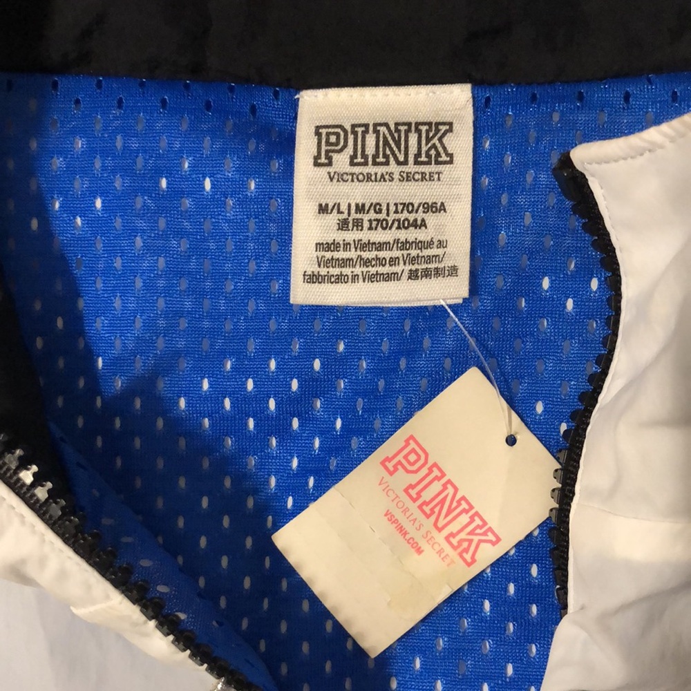 Victoria’s Secret PINK Anorak Windbreaker Jacket Blue with Bling (M/L) - Picture 8 of 16
